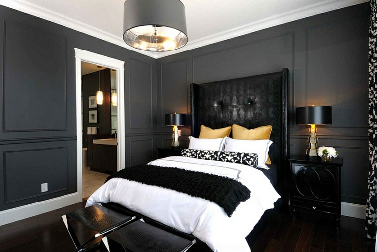 Color negro en el dormitorio ideas fantásticas de decoración Mayolicas para dormitorios