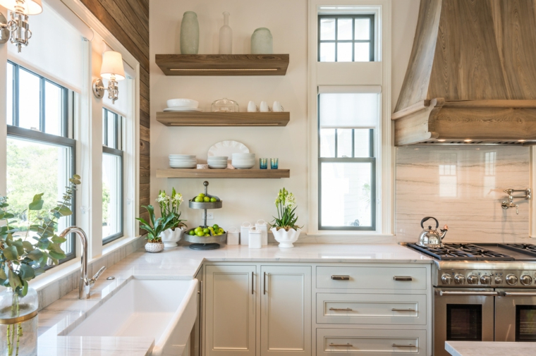 Cocina creativa e inspiradora en blanco Mesa de creativo White cocina