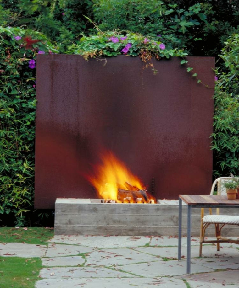 Acero corten en patios y jardines modernos - 34 ideas