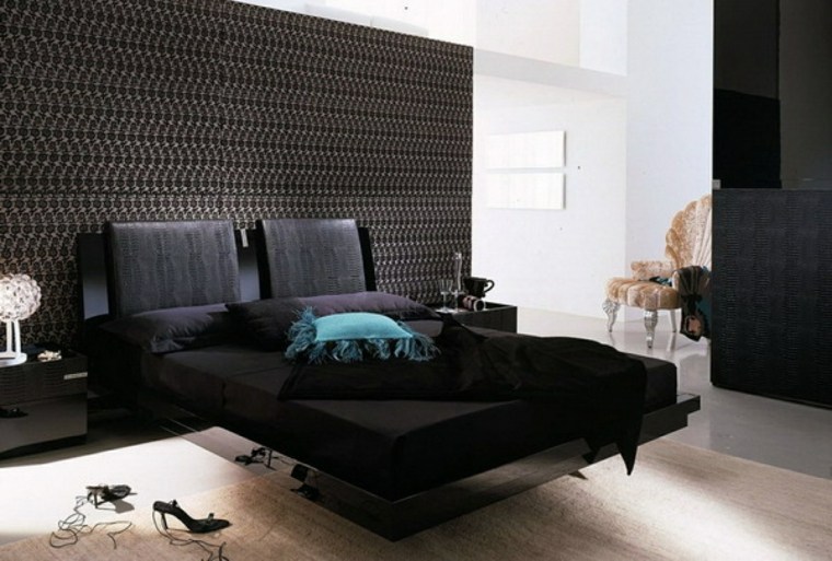 Color negro en el dormitorio - ideas fantásticas de decoración