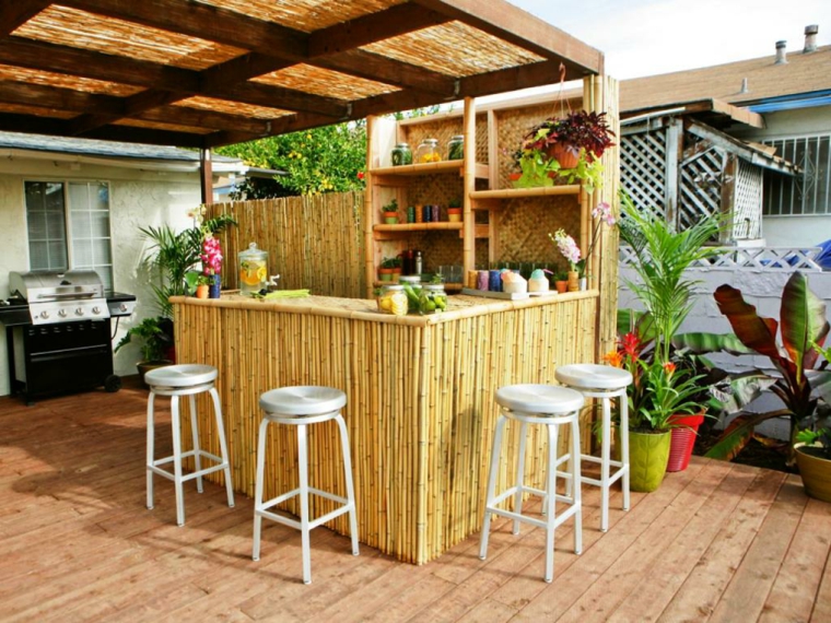 Bares y cocinas en el jardÃn 24 ideas para inspirarte Patio Bambu interior Ideas