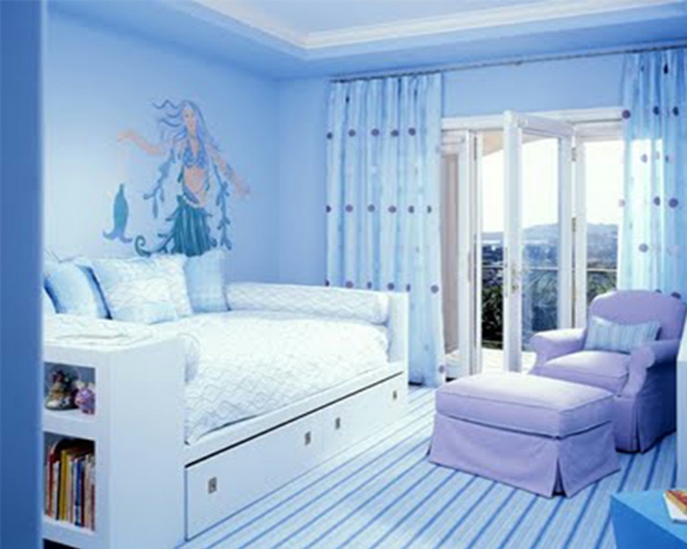 Habitaciones para chicas ideas de diseño Habitaciones azules