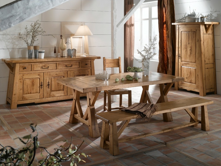 Mesas de madera un acento rústico para el comedor Muebles de comedor rustico antiguo