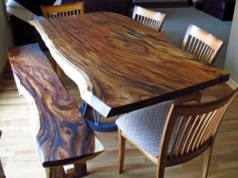 Mesas de madera un acento rústico para el comedor