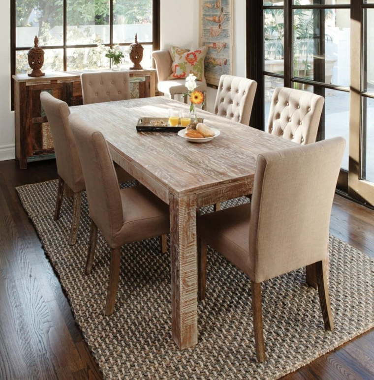 Mesas de madera un acento rústico para el comedor Diseño de comedor de madera