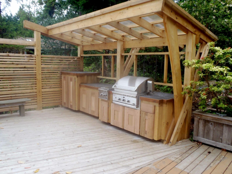 Barbacoas y muebles de cocina para el jardín - 34 ideas
