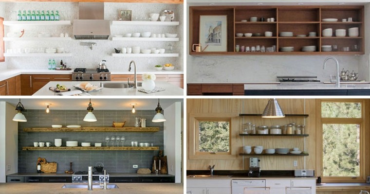 Estanterias cocina - estantes abiertos de estilo moderno