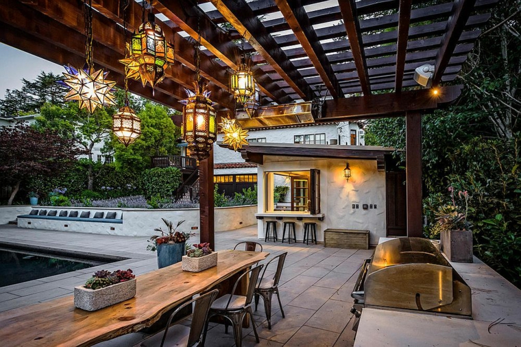 Iluminacion exterior ideas impactantes con linternas Patio Lights diseño