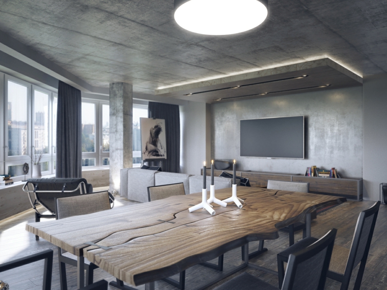 Diseño de interiores con accentos de hormigón