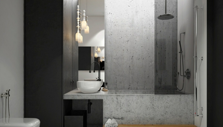 Diseño de interiores al estilo minimalista con toque industrial Baño Ideas Industriales