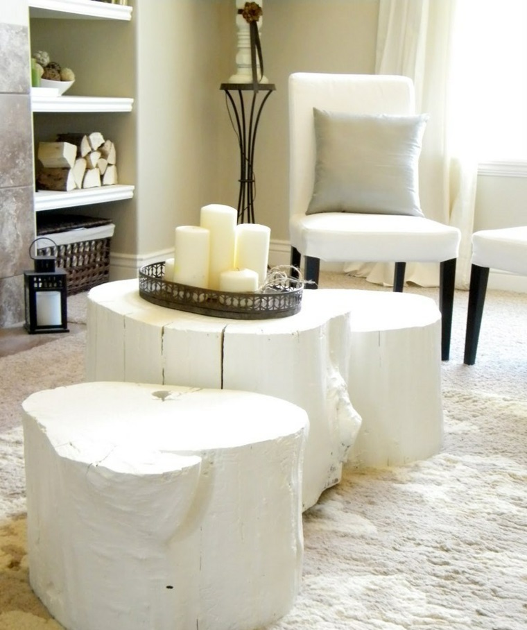 Muebles de madera para un diseño muy natural Muebles tronco