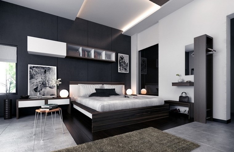 Decorar dormitorio en blanco y negro muy elegante