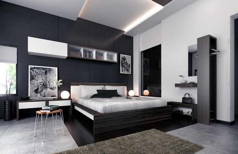 Decorar dormitorio en blanco y negro muy elegante Salones en blanco negro y rojo
