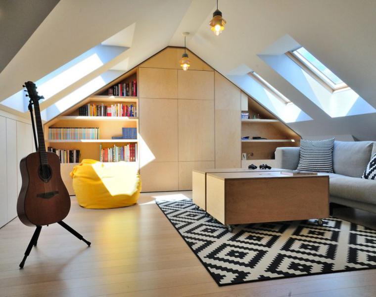 Vivienda elegante con estallidos de color en gdansk, polonia ... Diseño Integrada Sala