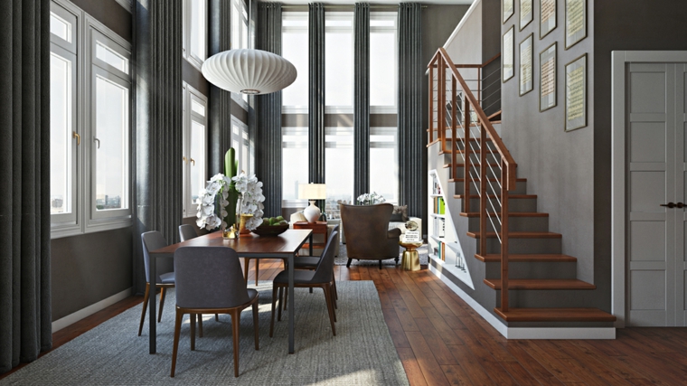 Escaleras de interior modernas 40 ideas para elevar el estilo de ... Escaleras en comedor