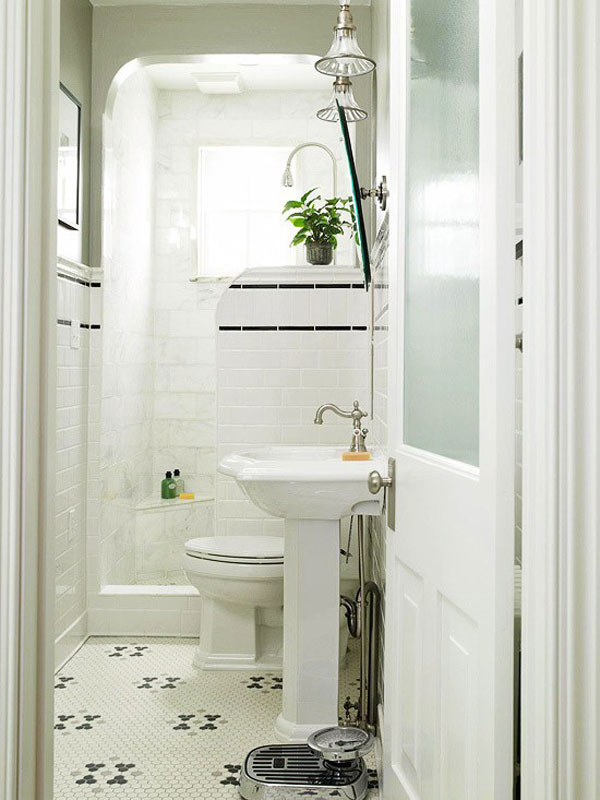 cuartos de baño pequeños blanco sutil moderno 