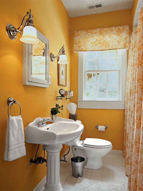 cuartos de baño pequeños clor amarillo innovadora