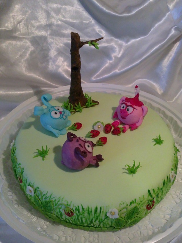 animales arbol azul tarta fiesta plantas
