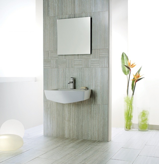 azulejos para baños paredes ceramica espejo plantas