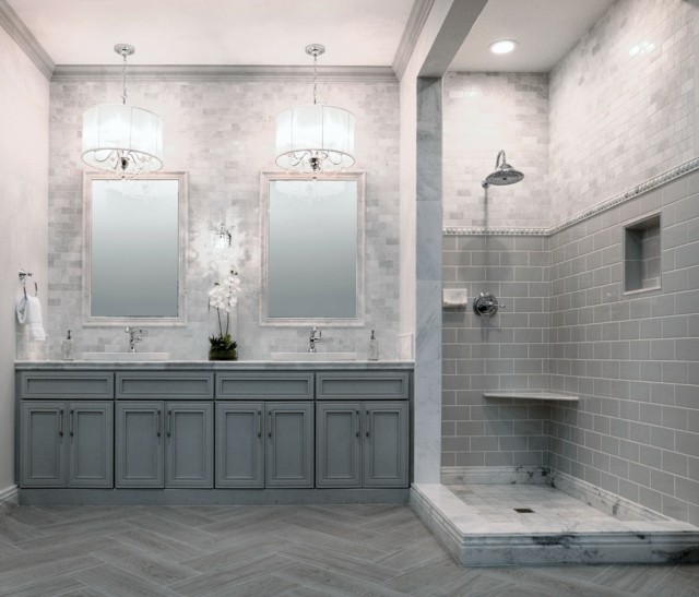 baños de diseño majestuoso gris amplio minimalista idea