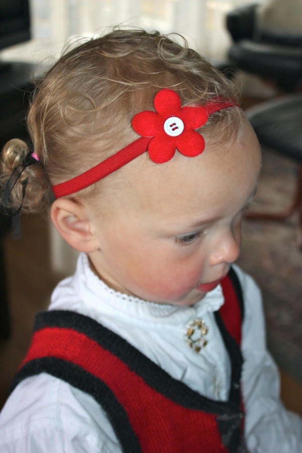 Diadema flor roja con botón bebe diadema flor roja botón