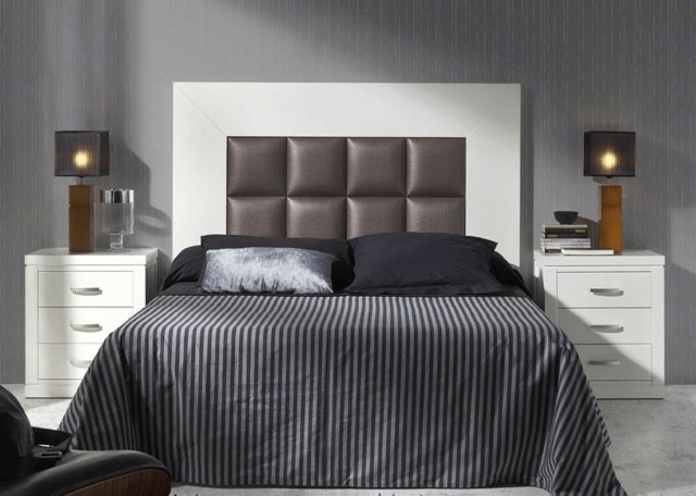 cama lámparas madera habitación mesa