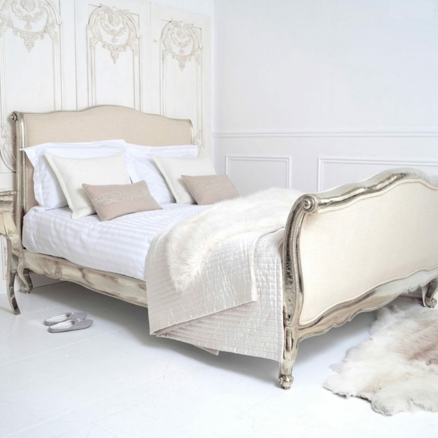 cama moderno idea interesante pared blanca piel blanca