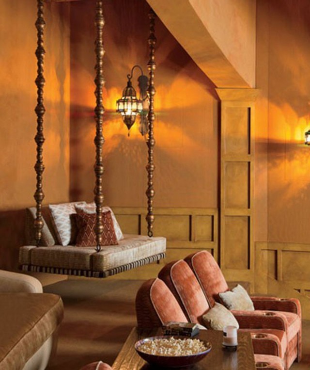 cama sillon colgante arabe madera