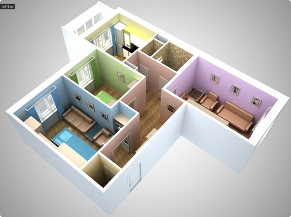 casa plano muchos colores pequeña