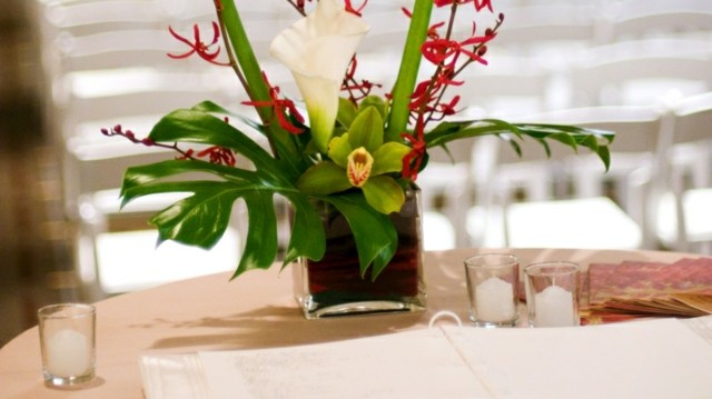 centro mesa orquidea bonita blanca