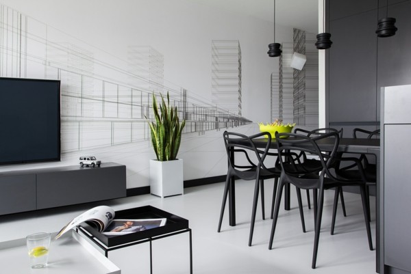 comedor muebles conjunto negro sillas