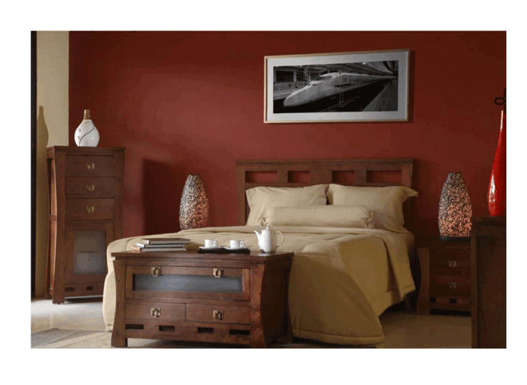 cuarto cama madera grande estilo clásico