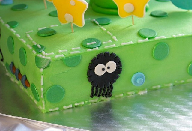 decoracion pastel estrellas verde caramelos