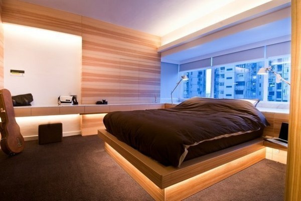 decoración de habitaciones madera minimalista