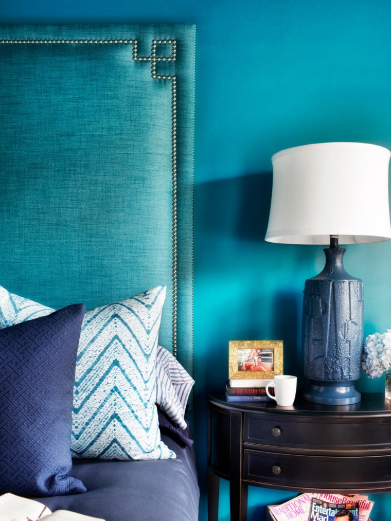 diseño azul decoración dormitorio turquesa