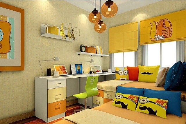 diseño de interiores con colores cálidos habitacion cojines lamparas
