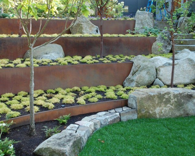 diseño de jardines terrazas contenedores rocas jardineria