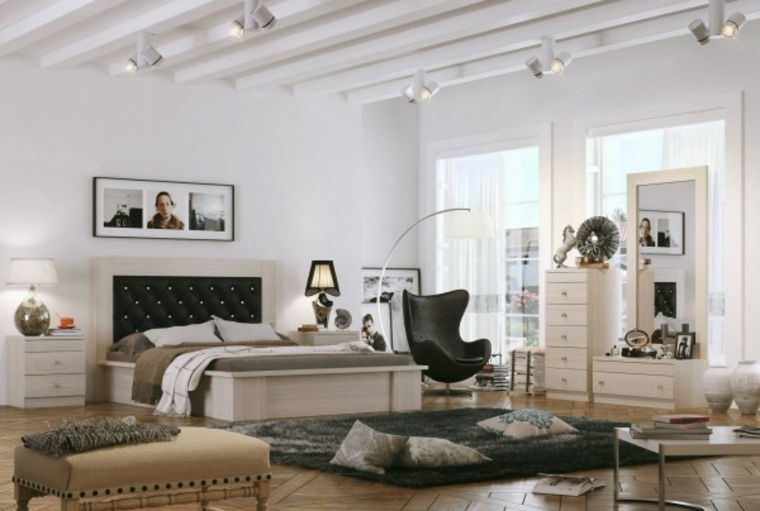 diseño dormitorio espacioso bonito iluminado