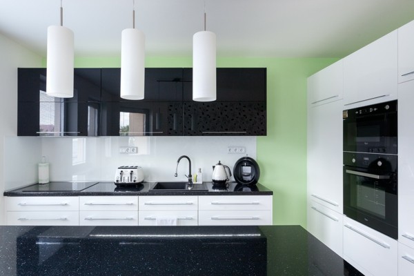 diseño moderno cocina minimalista verde