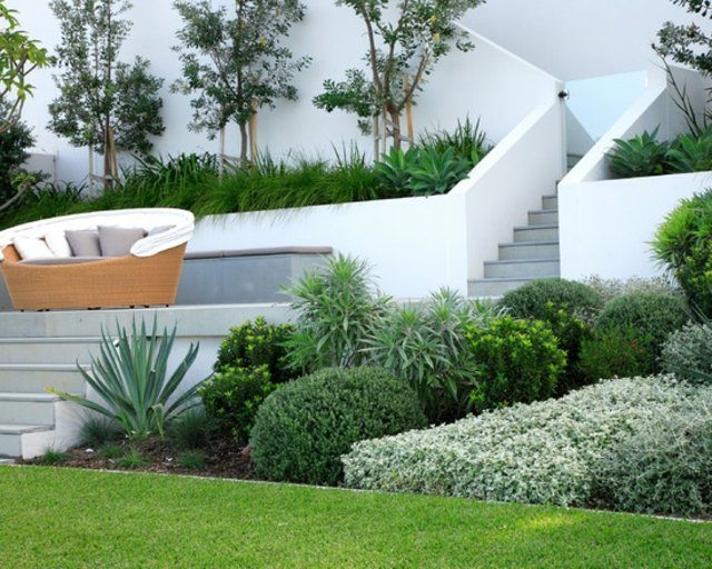 diseño moderno mobiliario plantas exterior