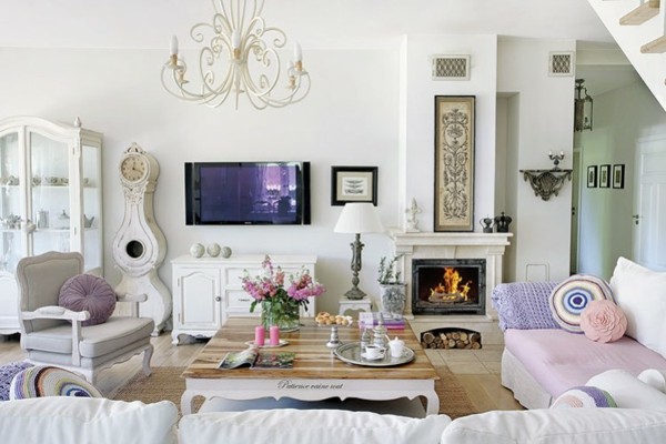 diseño shabby chic salón coqueto