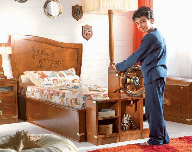 dormitorio chico marinero madera barco
