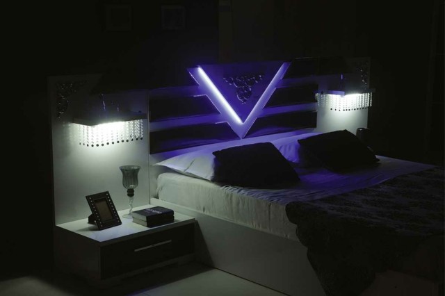 dormitorio bonitas lamparas led mesillas noche