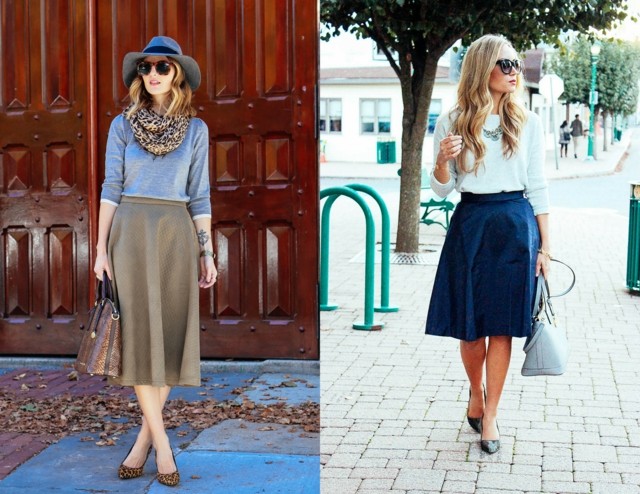 dos ideas de faldas muy originales estilo casual falda color neutro dos ideas