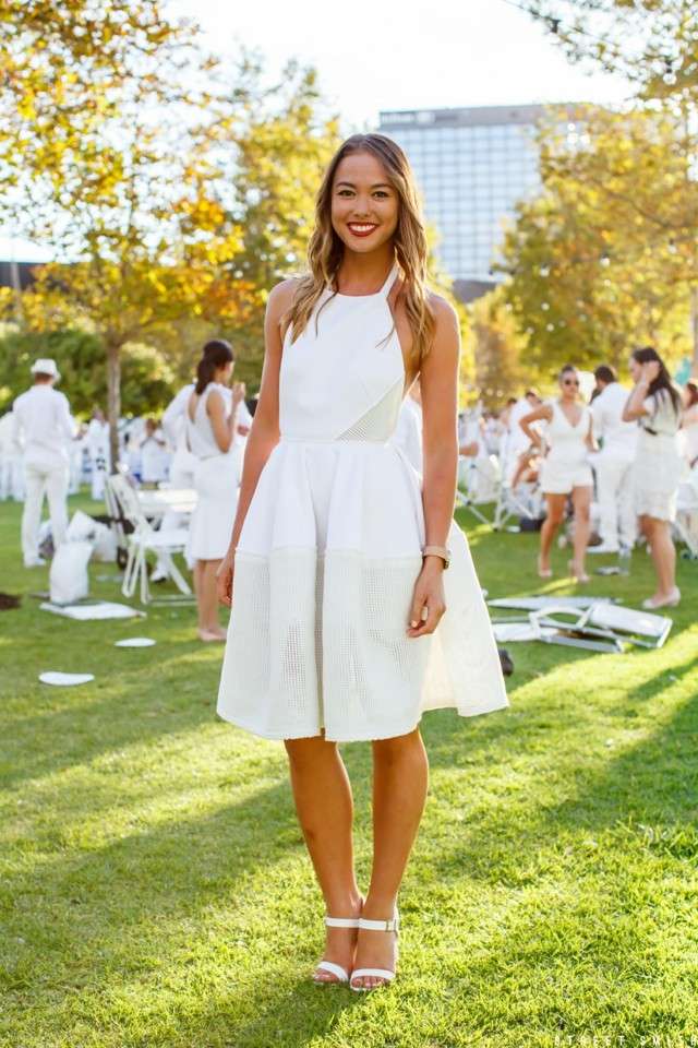 estilo casual vestido blanco esplendido fiesta bonito