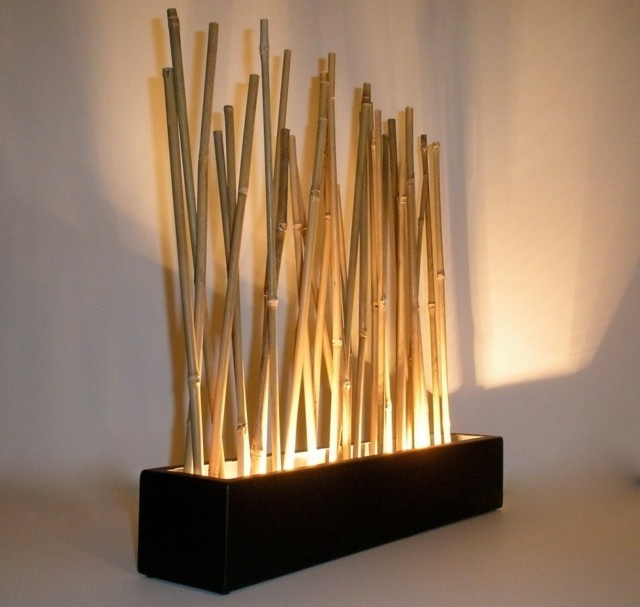 estilo japones lampara accento moderno bambu