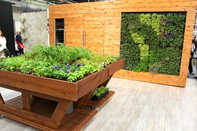 frigoríficos integrables jardin madera plantas