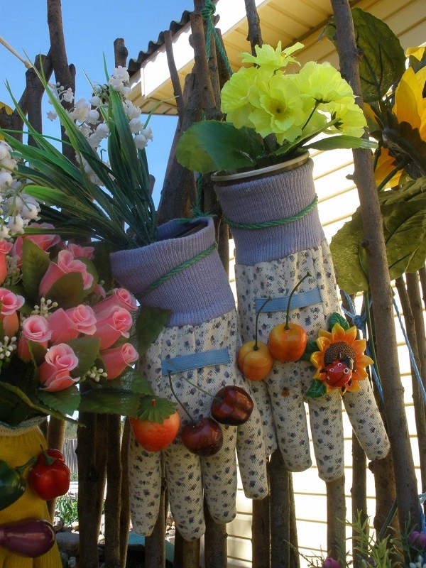 guantes flores decoracion jardineria manualidades