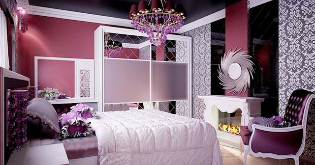 habitaciones juveniles chica color purpura moderno atrevido