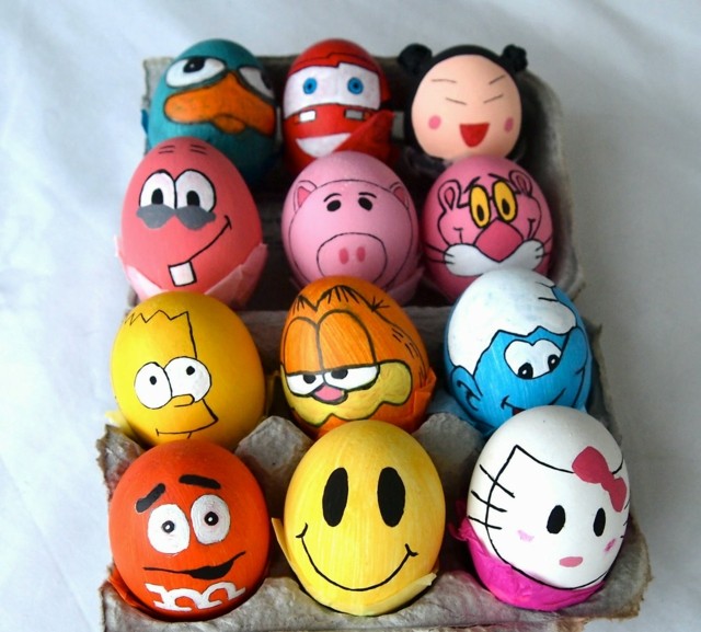 huevos de pascua animados pintados niños